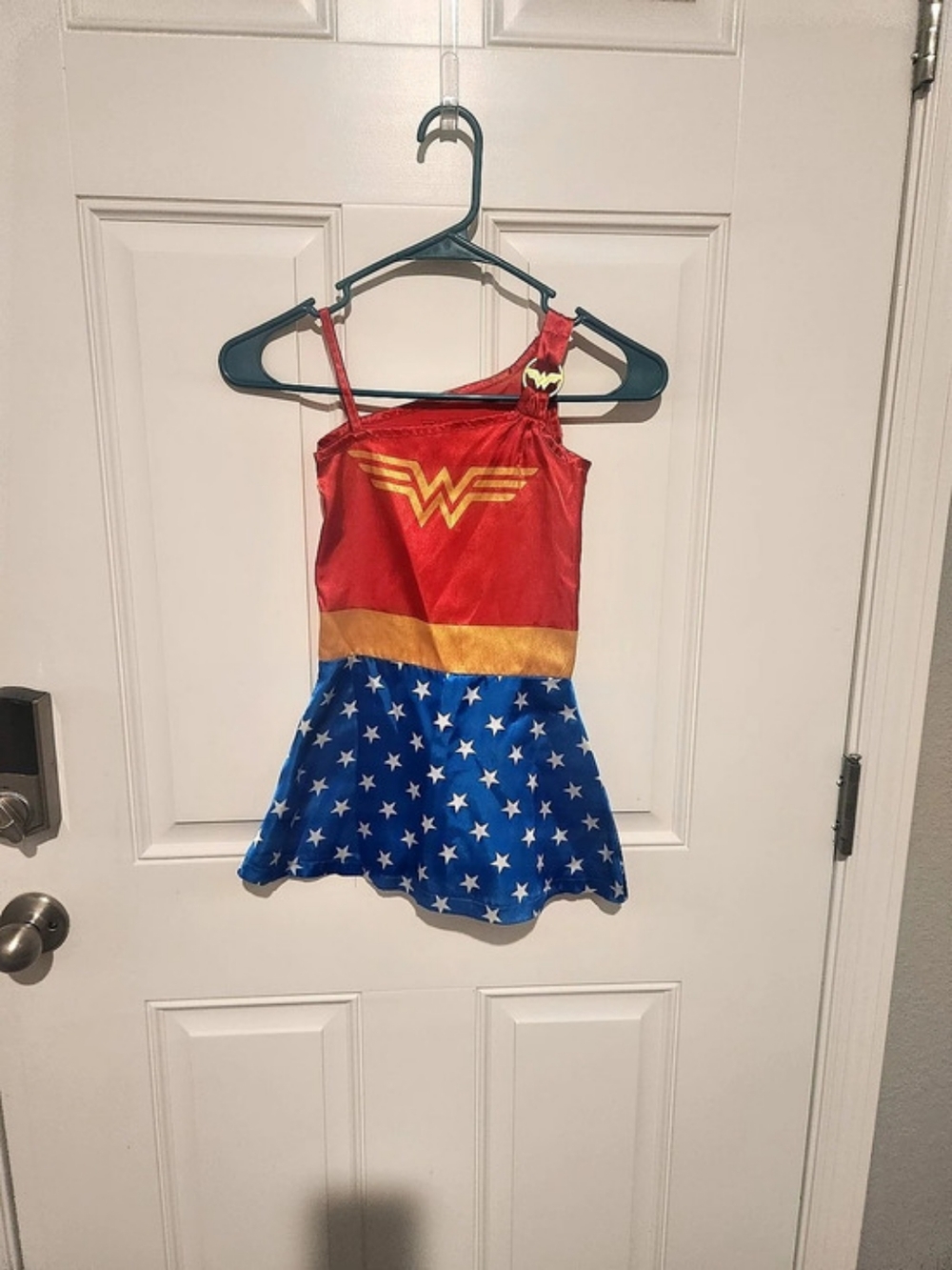 DC Comics Wonder Woman Girls Dress Costume XS 4/5 Red Blue Gold Polyester